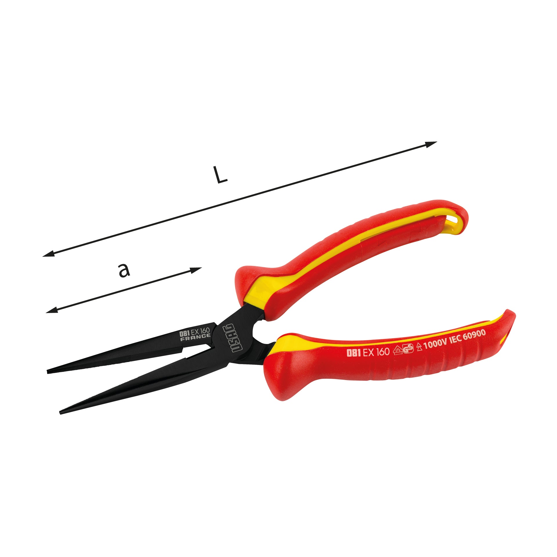 081 EX - Pince à becs droits isolés 1000 v - Usag 081 EX - Pince à becs droits isolés 1000 v - Usag